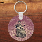 Lady mit Gitarre Schlüsselanhänger (Vorderseite)