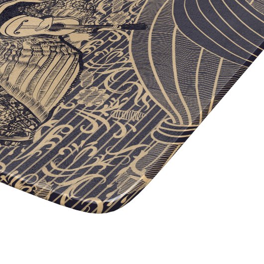 Lady mit Gitarre Schneidebrett (Ecke)