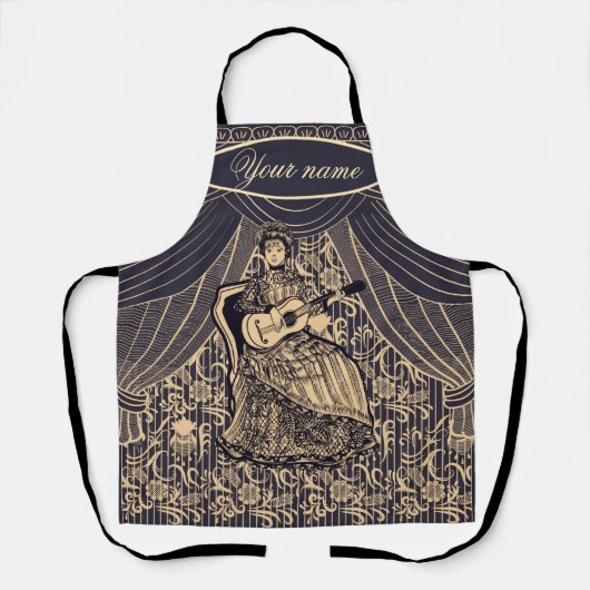 Lady mit Gitarre Schürze (Vorderseite)
