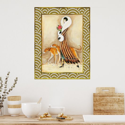 Lady mit Hounds Deko (Küche)