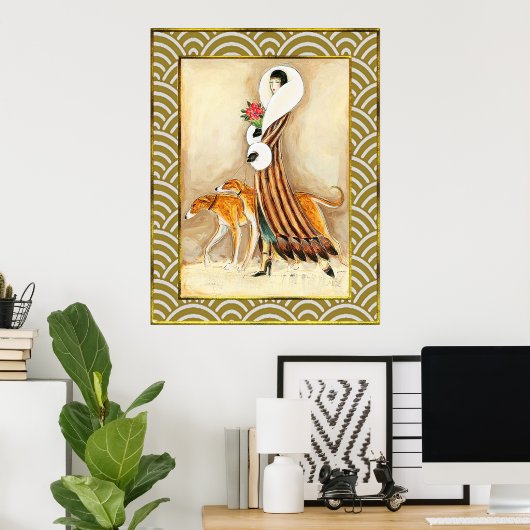 Lady mit Hounds Deko (Heimbüro)