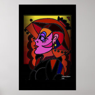 Lady mit Hut Poster