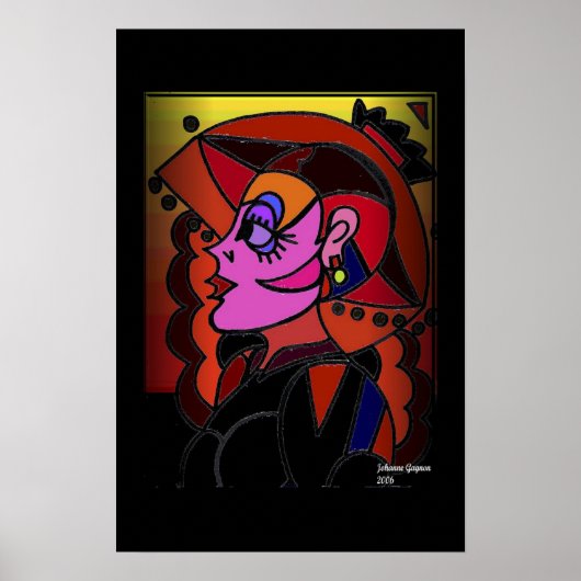 Lady mit Hut Poster (Vorne)