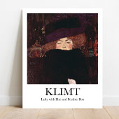 Lady mit Hut und Federboa von Gustav Klimt Poster