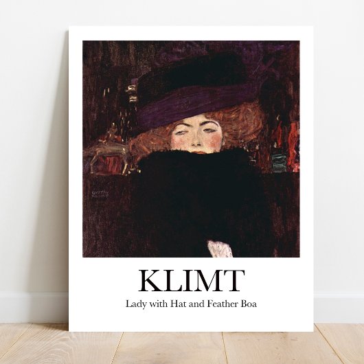 Lady mit Hut und Federboa von Gustav Klimt Poster