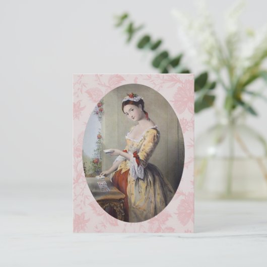 Lady mit Karten (Stehend Vorderseite)