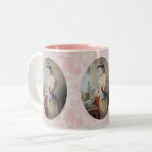Lady mit Karten Zweifarbige Tasse (Vorderseite Links)