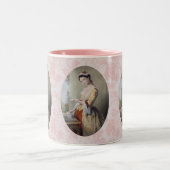 Lady mit Karten Zweifarbige Tasse (Mittel)