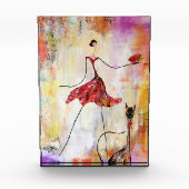Lady mit Katze Fotoblock (Vorderseite)