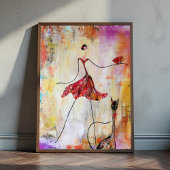 Lady mit Katze Poster