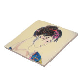 Lady mit Kimono Fliese (Seite)