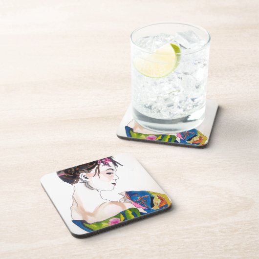 Lady mit Kimono Untersetzer (Rechte Seite)