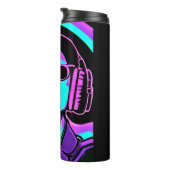 Lady mit Kopfhörer Jamming Thermosbecher (Nach rechts gedreht)