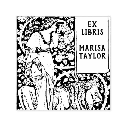 Lady mit Löwe-Buchzeichen Permastempel (Design)