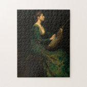 Lady mit Lute, 1886 von Thomas Wilmer Dewing Puzzle (Vertikal)