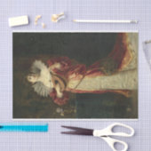 Lady mit Lute von Ferdinand Wagner Jnr. Seidenpapier (Handwerk)