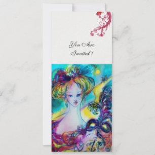 LADY MIT MASK Venezianisch Masquerade Ball Eis Einladung