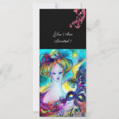 LADY MIT MASK / Venezianische Masquerade Ball, sch Einladung (Vorderseite)