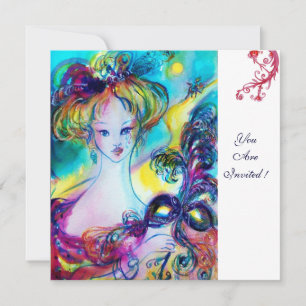 LADY MIT MASK / Venezianische Masquerade Ball, wei Einladung