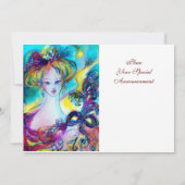 LADY MIT MASK / Venezianischer Maskenball Ankündigung (Rückseite)