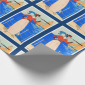 LADY MIT MONOCLE ART DECO NAUTICAL SCHAUTY FASHION GESCHENKPAPIER (Ecke)