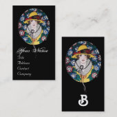 Lady mit Morning Glories Monogram Visitenkarte (Vorne/Hinten)