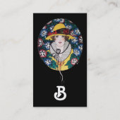 Lady mit Morning Glories Monogram Visitenkarte (Rückseite)