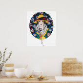 Lady mit Morning Glories Poster (Küche)