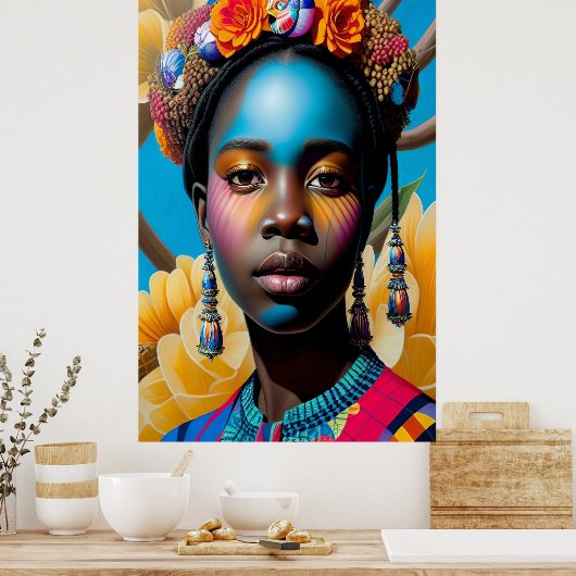 Lady mit Muscheln Poster (Küche)