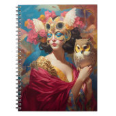 Lady mit Owl Fantasy Art Notizblock (Vorderseite)
