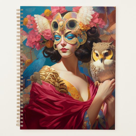 Lady mit Owl Fantasy Art Planer (Vorderseite)