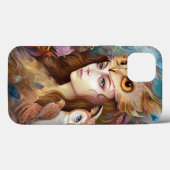 Lady mit Owl Surreal Fantasy Art Case-Mate iPhone Hülle (Rückseite (Horizontal))