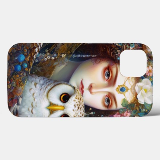 Lady mit Owl Surreal Fantasy Art Case-Mate iPhone Hülle (Rückseite (Horizontal))