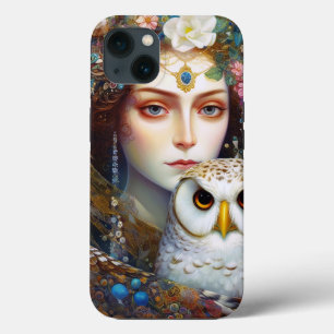 Lady mit Owl Surreal Fantasy Art Case-Mate iPhone Hülle