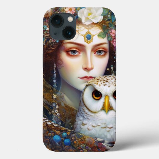 Lady mit Owl Surreal Fantasy Art Case-Mate iPhone Hülle (Rückseite)