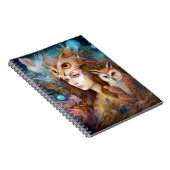 Lady mit Owl Surreal Fantasy Art Notizblock (Rechte Seite)