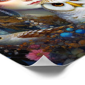 Lady mit Owl Surreal Fantasy Art Poster (Ecke)