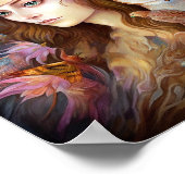 Lady mit Owl Surreal Fantasy Art Poster (Ecke)