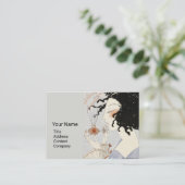 LADY MIT PERFUME FLASCHE ART DECO BEAUTY Monogramm Visitenkarte (Stehend Vorderseite)