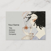 LADY MIT PERFUME FLASCHE ART DECO BEAUTY Monogramm Visitenkarte (Vorderseite)