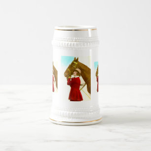 Lady mit Pferd Bierglas