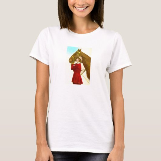 Lady mit Pferd T-Shirt (Vorderseite)