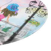 Lady mit Pink Balloon Cutting Board I Liebe Paris Schneidebrett (Ecke)