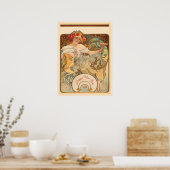 Lady mit Poppies in ihrem Haar Poster (Küche)