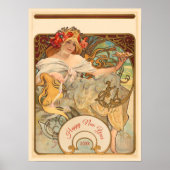 Lady mit Poppies in ihrem Haar Poster (Vorne)