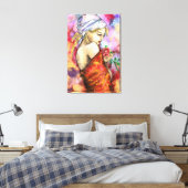 Lady mit Rose - Abstrakte Original-Malerei der Fra Leinwanddruck (Insitu (Schlafzimmer))