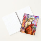Lady mit Rose Notebook Moderne Frauenmalerei Notizblock (Innenseite)