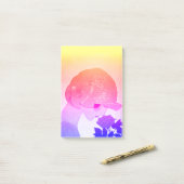 LADY MIT ROSE Pink Blue Yellow Schönheitsmode Post-it Klebezettel (Auf Schreibtisch)