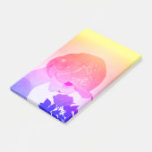 LADY MIT ROSE Pink Blue Yellow Schönheitsmode Post-it Klebezettel (angewinkelt)