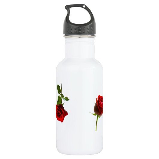 LADY MIT ROTE ROSE EDELSTAHLFLASCHE (Rückseite)